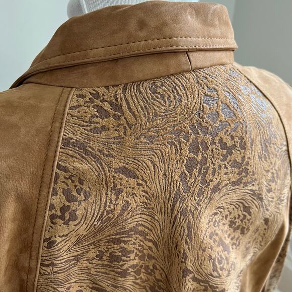 Vintage 80s Suzie’s Fashion Tan Leather Jacket S Blouson Bomber Brown - Picture 9 of 12